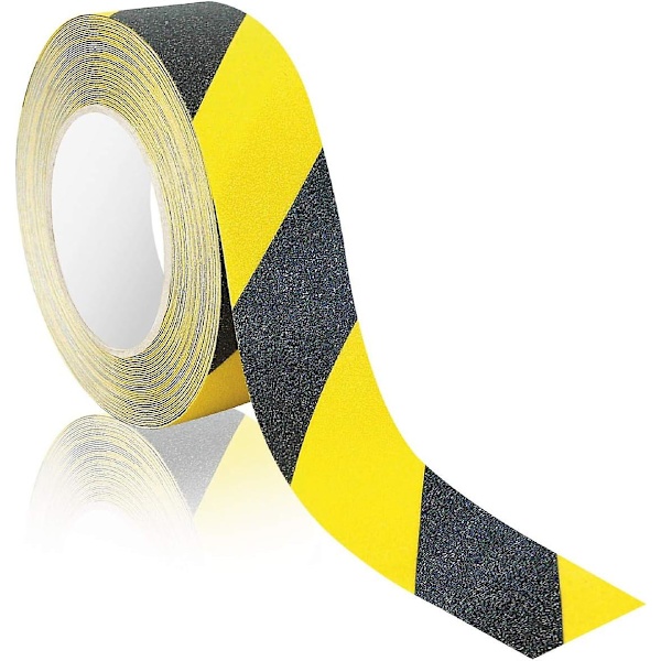 Halkskyddstejp [50mm X 18m] Svart Gul - Vattentät för inomhus- och utomhusbruk - Halkskyddsremsor för trappor, stegar, badrum - Halkskydd