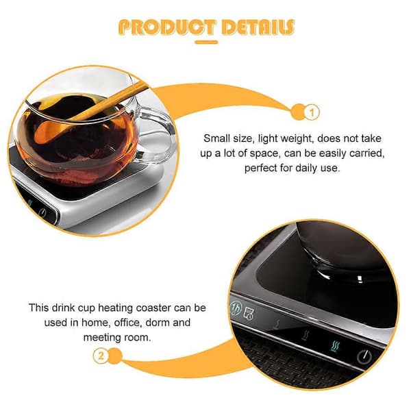 Kaffekoppvarmer Elektrisk Koppvarmer med USB-varmeunderlag for hjemmebruk