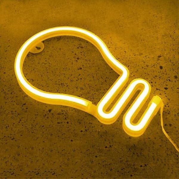 Neonskyltar Neon Väggskylt Neonljus för sovrum Barnrum Hotell Batteri/USB-driven (Varmvit)