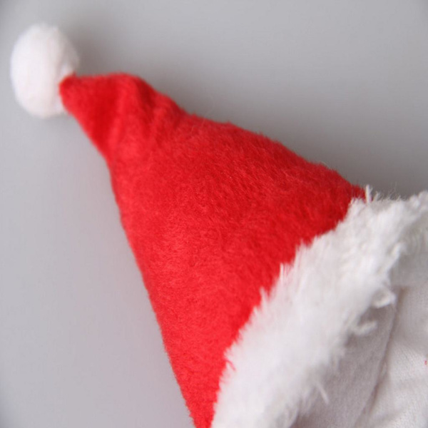 Kawaii Julhatt Hamster Santahatt Med Vit Pompom Justerbar Julhuvudbonad Iller Kanin Smådjurstillbehör