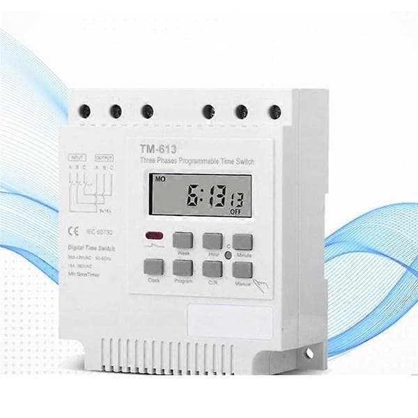 Trefaset 380V 415V TIMER Programmerbar Strømbryter med Bakgrunnsbelysning