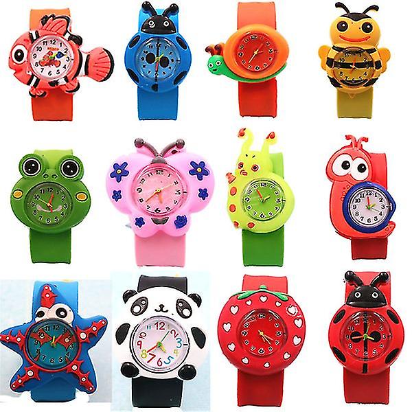 Tecknad watch för barn med klappad elektronisk pops watch turtle pink one size
