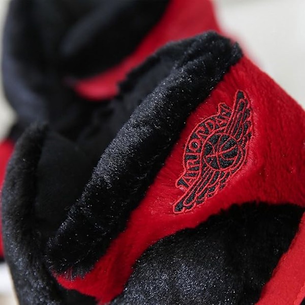 Sjove Tøfler Sportsko, Ultrakomfortable og Hyggelige Hjemmesko, Indendørs Sportsko, Plys Indendørs Unisex Tøfler Red White
