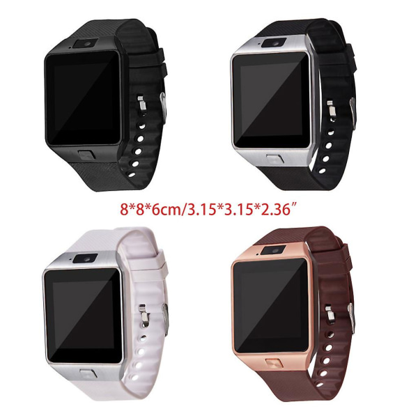 SIM-kort Smartwatch med kamera Bluetooth-kompatibel armbandsur för män kvinnor Gold