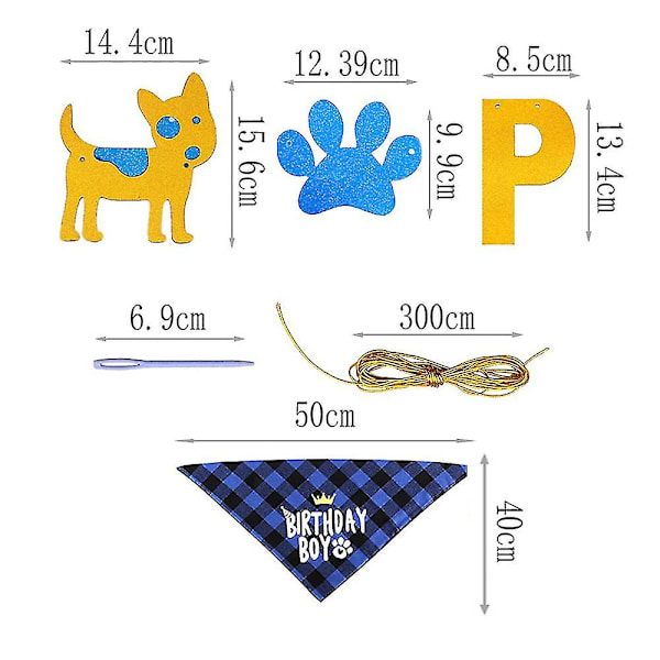 Lemmikki Koira Lippu Banner Kakku Lisää Syntymäpäivä Hattu