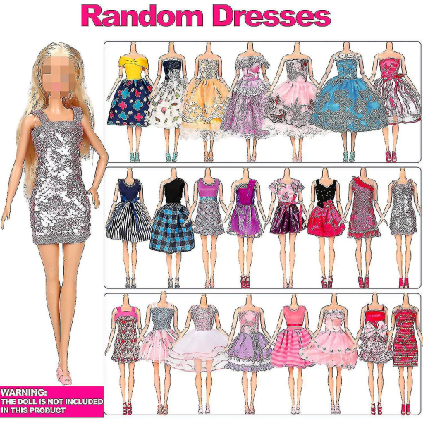 50kpl/ set Barbie-nukke Mekot Kengät Korut Vaatteet Asusteet Pukeutumispeli 30cm nukelle
