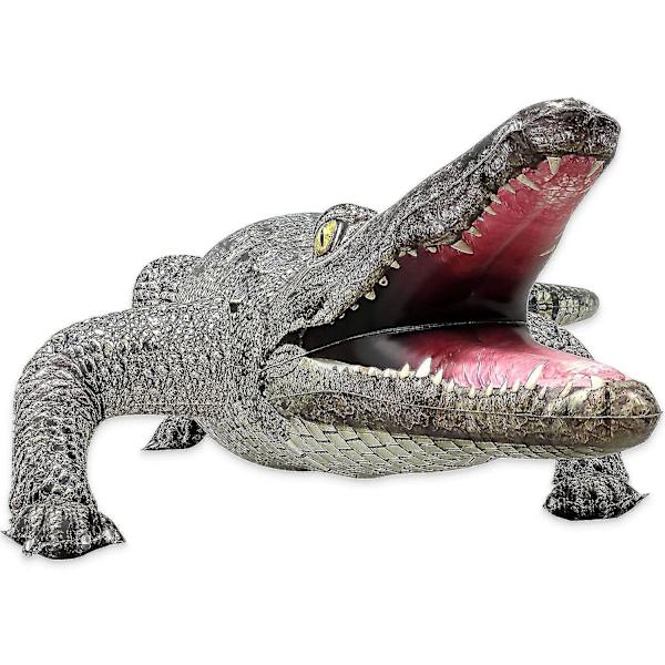 Realistisk oppblåsbar alligatorleke, flott for sumpfestdekorasjoner, krokodillepranks for voksne K