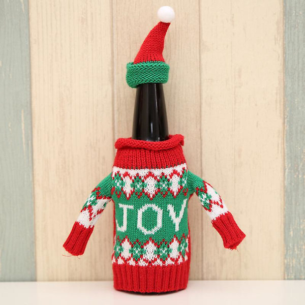 Jultomte-flaskhöljen för vinflaskor, jultomte-flaskhöljen med hatt för fula jultröjor shape1