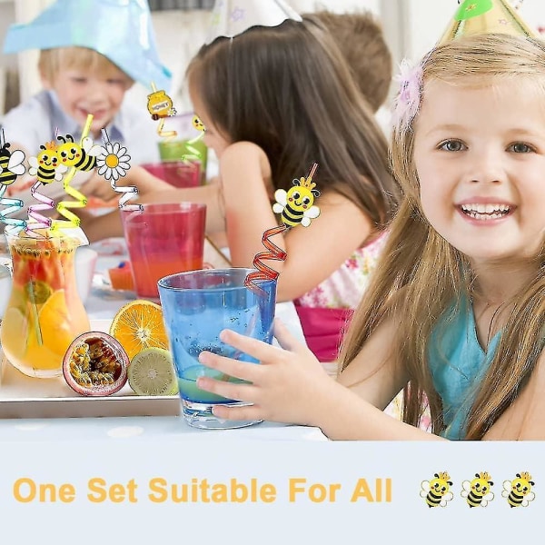 8 kpl Syntymäpäiväjuhlat Uudelleenkäytettävät juomapillit lasten syntymäpäiväjuhlatarvikkeille Juhla Goodie Gi
