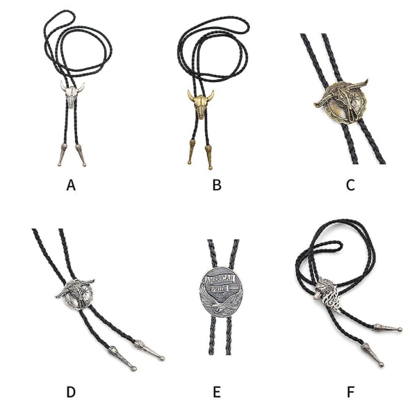 Accessoarer Western Cowboy Woven Bolo Tie Native PU Läder Vintage För Män Present