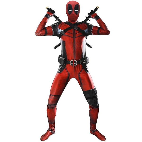 Deadpool Kostym Cosplay Barn Vuxen Dräkt Anime Superhjälte Cosplay Dödsväktare Anime Vuxen Service Leotard Hattar Tillbehör Anime 5PCS 110