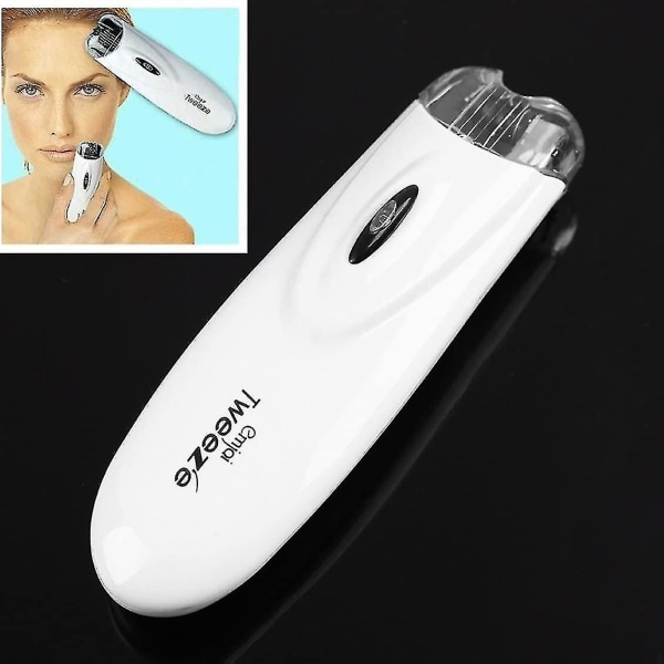 Qiningxia Pinset Ansigtshår R Epilator Nem Smertefri Elektrisk Hår Trimmer, Hvid Sort, Medium