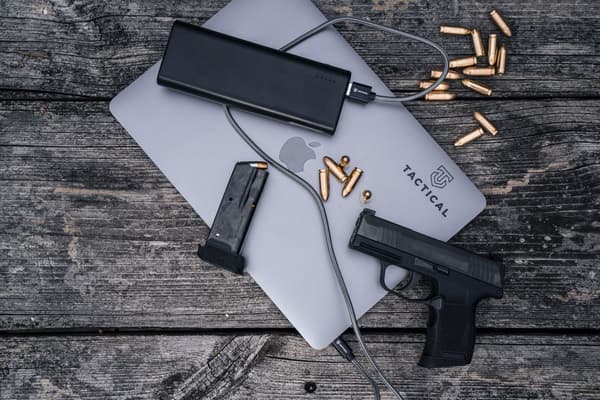 Taktisk 30cm 15W 3A USB-C Laddkabel Nylon Grå size 50