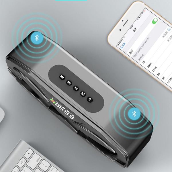 Manovo M5 Trådlös Bluetooth-högtalare Utomhus Subwoofer Bärbar Mini Radio Hemljud 6d Surround S
