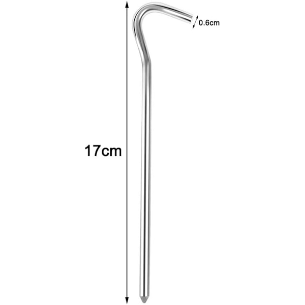 20 stk. teltpløkker, 18 cm aluminium teltpløkker, campingpløkker, teltpløkker til hårdt underlag, ideelle til havearbejde, camping, fiskeri og telte