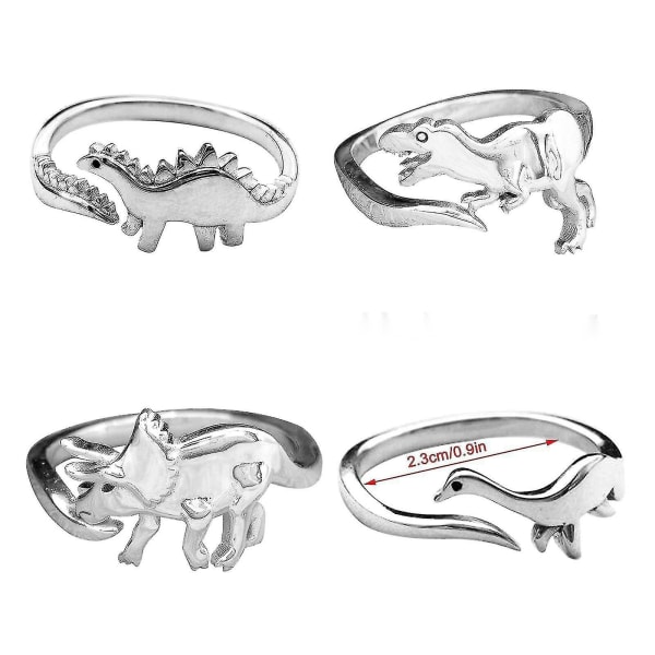 Utsøkt dinosaur formet ring smykker kvinners mote ring Triceratops