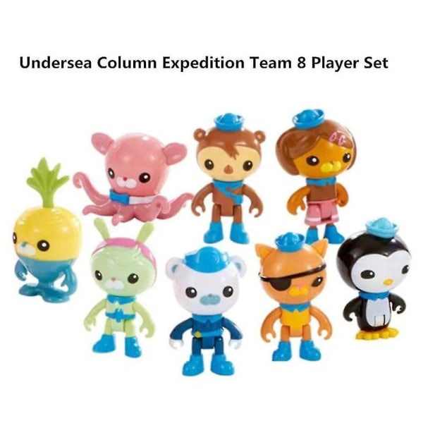 8 stk/sett The Octonauts figurer Octo Crew Pack Playset Actionfigur Dukke Leke Ornament