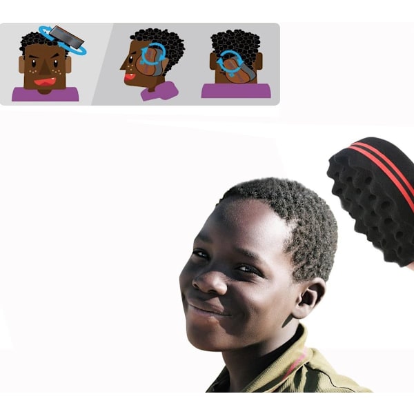 Sæt med 2 stk. svamp twist curl svamp børste til afro fletning hår stil twist krøller