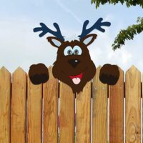 2PCS Gjerde Julenissen Dekorasjon Elg Snømann Ferie Hage Skilt Ornament for Hage Plen