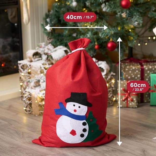 5 stora jultomtesäckar, julstrumpor för barn, presentpåsar med dragsko för julaftonspresenter - 60 cm x 40 cm