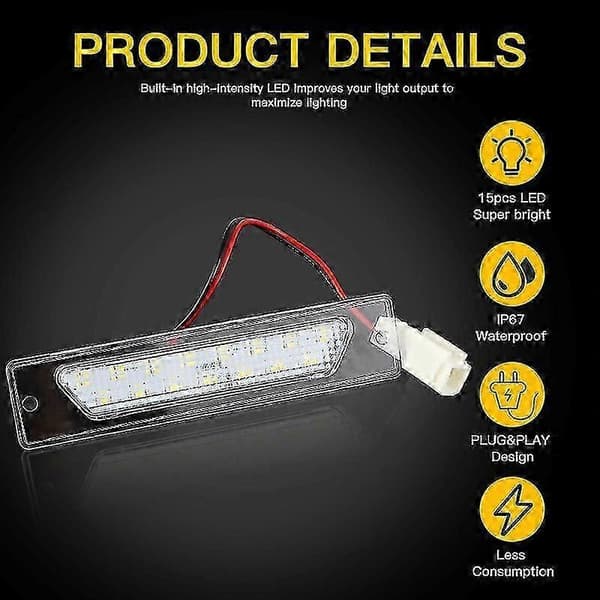 2 stk. hvide LED nummerpladelygter til Maserati Quattroporte 2003~2012