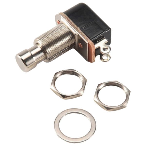 Gitarpedal 2-pin SPST Momentan Effekt Trykknapp Fotbryter Silver  Black