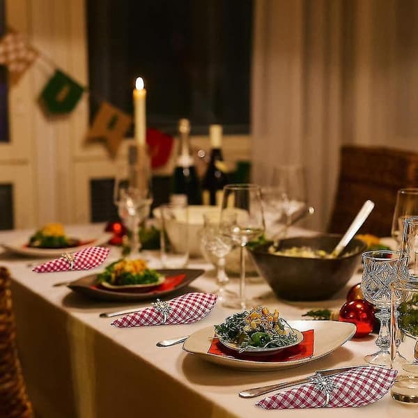 Snöflinga Serviettholder Kompatible Med Julebord Dekorasjon (Gull) Hy