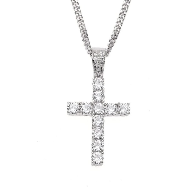 Hip Hop smykker fuld krystal kors vedhæng gyldne cubanske kæde religiøse kristne halskæde
