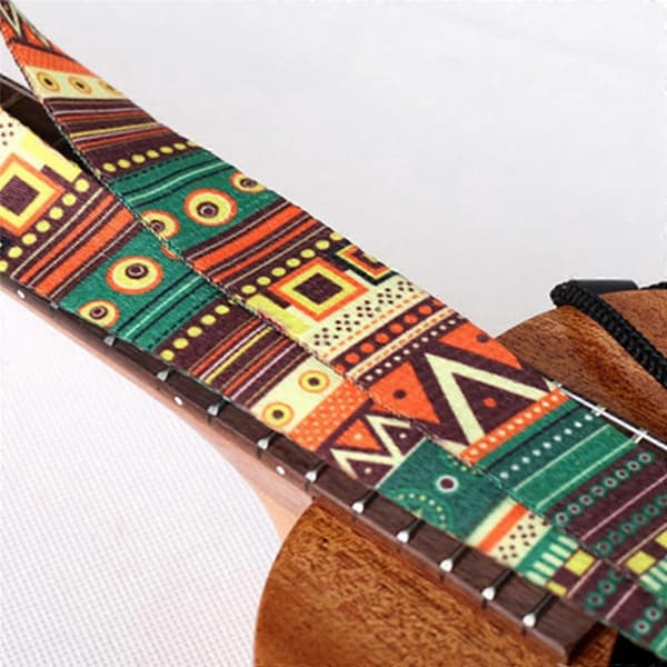 Justerbar Blød Polyester Ukulele Guitar Akustisk Bas Skulderrem
