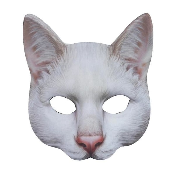 Carnival Masquerade Animal White Cat Mask