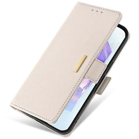 Läderplånboksfodral med RFID-blockering och stativ för Samsung Galaxy A56 5G med handledsrem - Grön Multicolor White