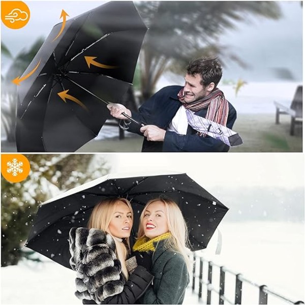 Paraply, lille og kraftfuld vindtæt automatisk paraply, foldbar og letvægts, bærbar rejsegolfparaply, automatisk åbning og lukning