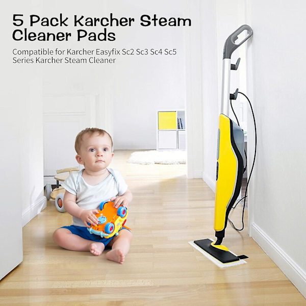 5-pak Karcher Damprenser Puder, Karcher Damprenser Tilbehør, Kompatibel med Karcher Easyfix Sc2 Sc3 Sc4 Sc5 Serie Karcher Damprenser Cl