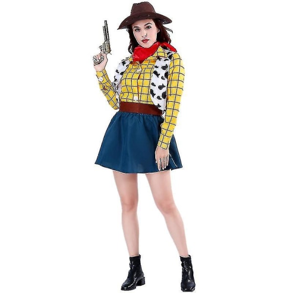 Cosplay Story Woody-asusetit Cowboy-joulumekko Unisex -sheriffin Halloween-karnevaalipukeutuminen Juhlalelu Lavaesitys Korkealaatuinen Women XL