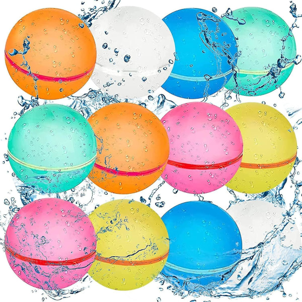 12 stk Gjenbrukbare vannballonger vannballonger,bbionedbrytbare vannballonger,myke silikonvannballonger Selvforseglende hurtigfyll sommerspill for barn