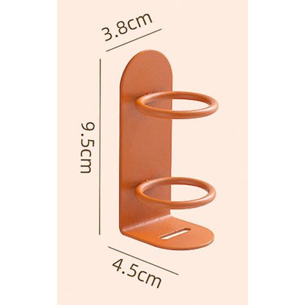 Elektrisk Tandborsthållare, Väggmonterad Tandborsthållare, Miljövänlig Mighty Tandborsthållare för Badrum, Borrfri, 2-pack (Orange)