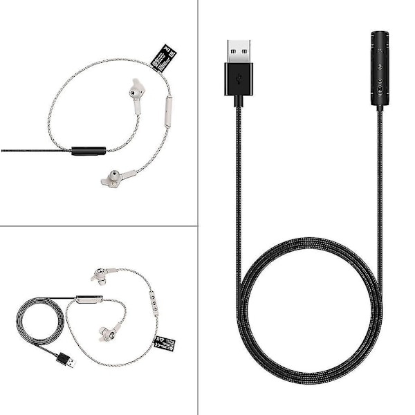 Solid USB-ladekabel for Bang & Olufsen Beoplay E6 trådløse hodetelefoner