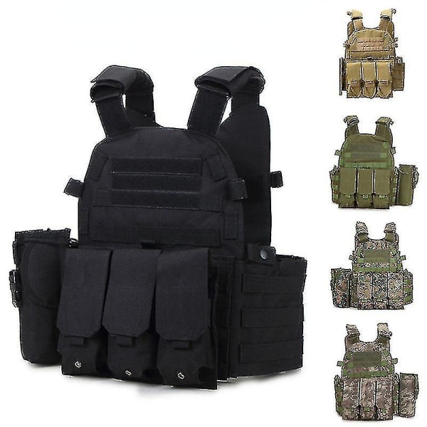 Svart 6094 Tactical Chicken Eating Molle Väst Multifunktionell Lätt Cs Special Forces kamouflageväst