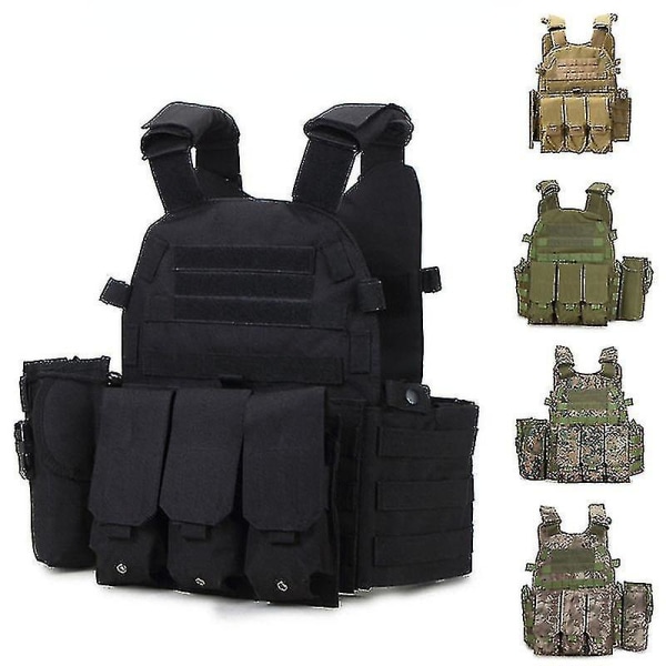 Svart 6094 Tactical Chicken Eating Molle Vest Multifunksjonell Lettvekt Cs Special Forces Camouflage Vest
