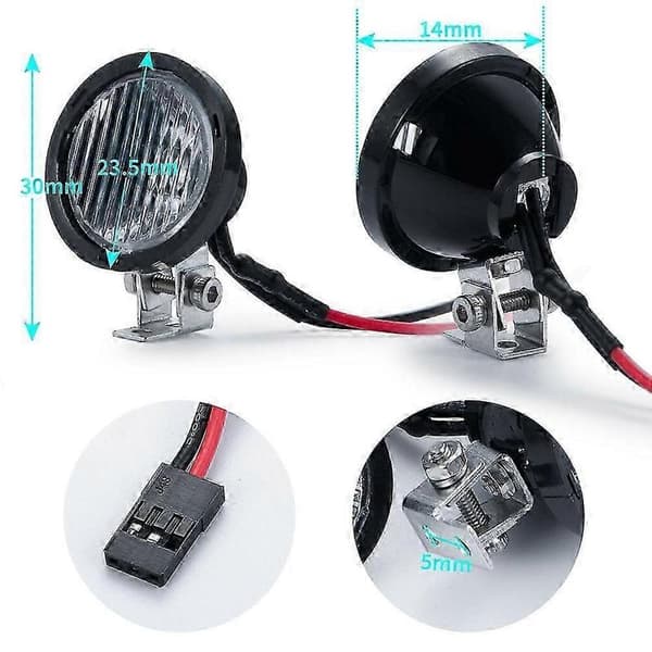 RC Bil LED Lys Frontlykter Spotlight for 1/10 RC Crawler, B