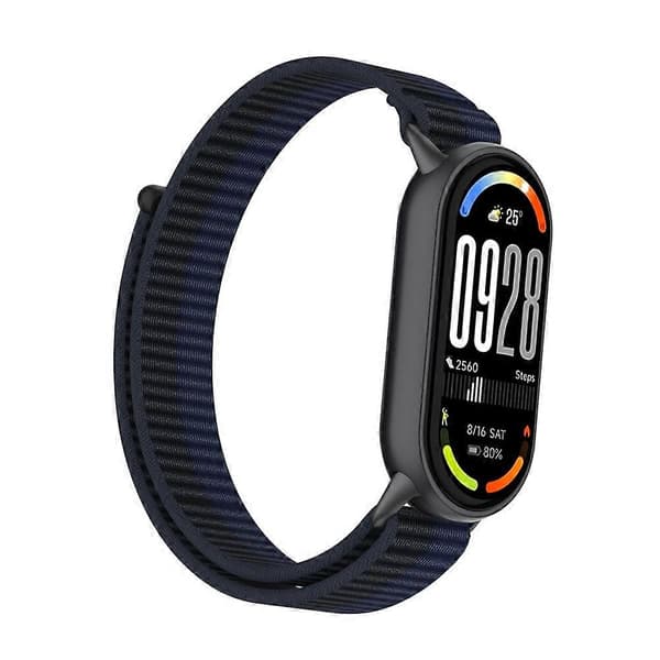 Håndledsrem kompatibel med Xiaomi Smart Band 10 / 9 / 8 Magic Tape Nylon Loop Urrem DarkBlue