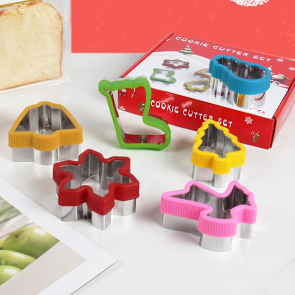 6 st/set Jul Pepparkaksformar Form Set Mat DIY Dekoration Tillbehör