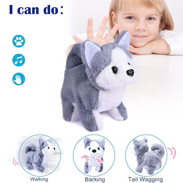 Plysj Teddy Toy Valp Elektronisk Interaktiv Kjæledyr Hund - Gåing, Bjeffing, Halevift, Strekking Ledsagerdyr For Barn