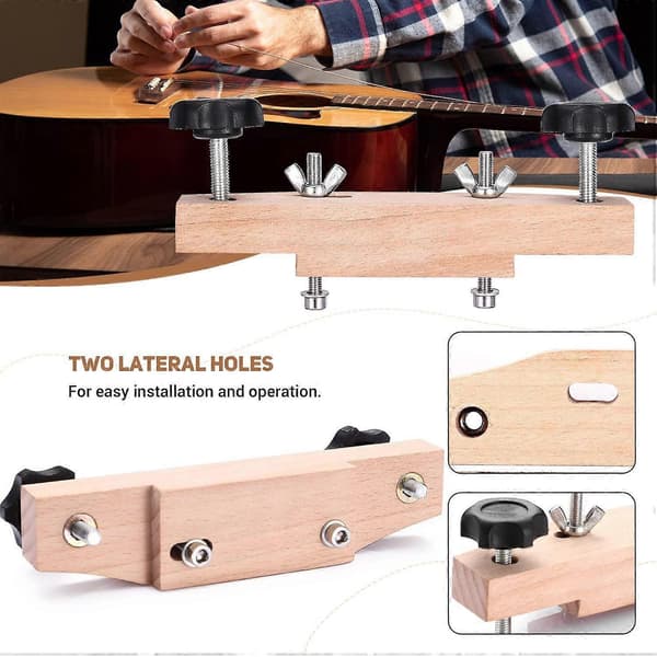 1 Sett Solid Lønn Rustfritt Stål Gitarbro Installasjonsklemme Luthier Verktøy Gitardeler Tilbehør