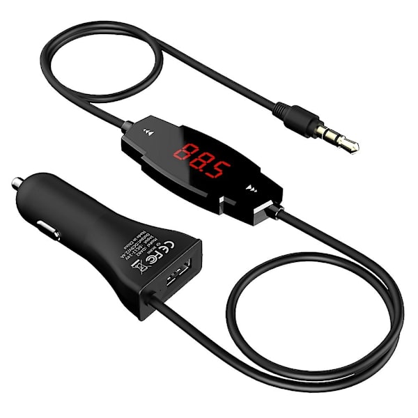 dodocool Trådløs FM-sender Radio Bilkit med håndfri funktion og USB-billader til Smar