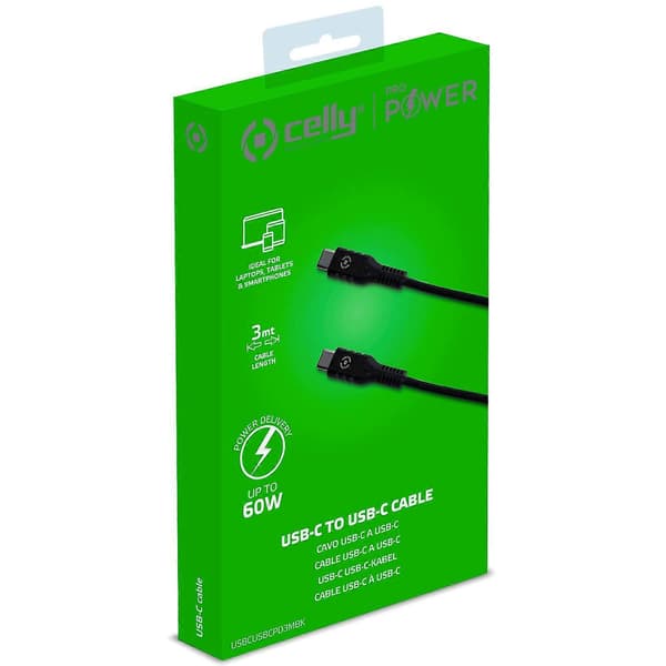 USB-PD USB-C - USB-C -kaapeli 60W 3m