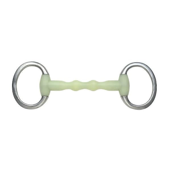 Equikind Ripple Mullen Mund Heste Eggbutt Snaffle Bid Pale Green 5in