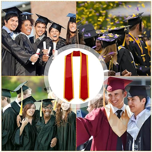 Graduation Stole Satin Sash - Fashionale Plain Graduate Honor Stole Student Graduation Stole | 72-Inch Long Unisex Plain Graduation Stole Adult Plain