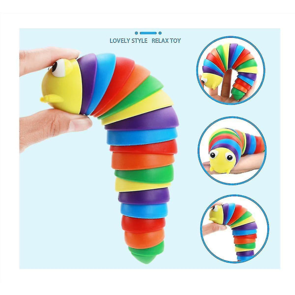 Populær leketøysnegledekompresjonsartefakt for barns utdanningsvitenskap og utdanning Slugdekompresjonsleketøy-stor boks [regnbue