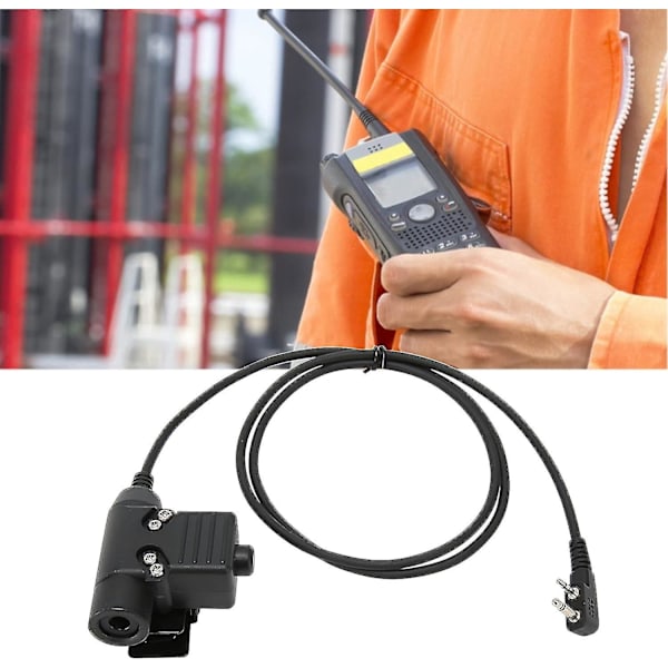 Radio Headset Adapter - Trykk for å snakke Klar lyd Walkie Talkie Øretelefon Adapter for erstatning